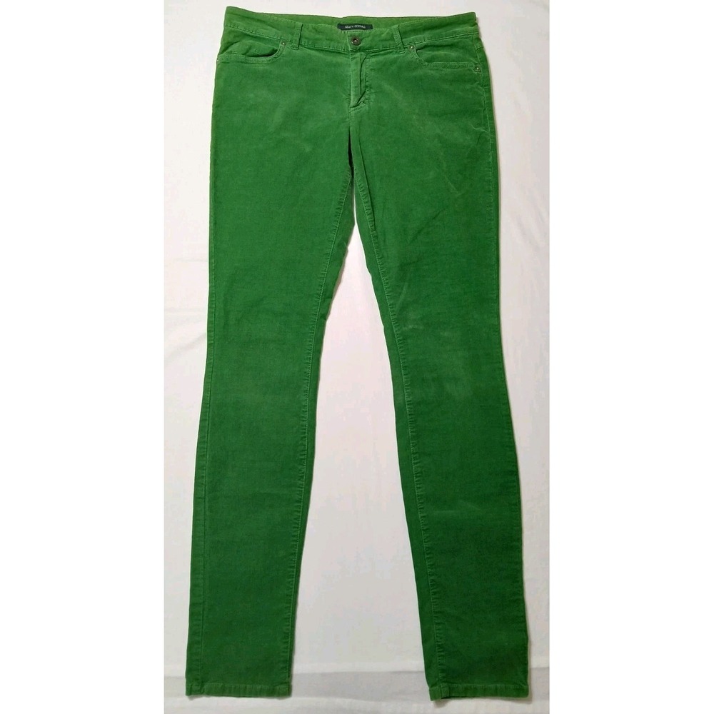 Marc O Polo Women's Alby Slim Green Corduroy Jeans Mid-Rise Stretch Size 31 / 34